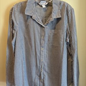 Old Navy Blue Striped Women's Button Down Shirt